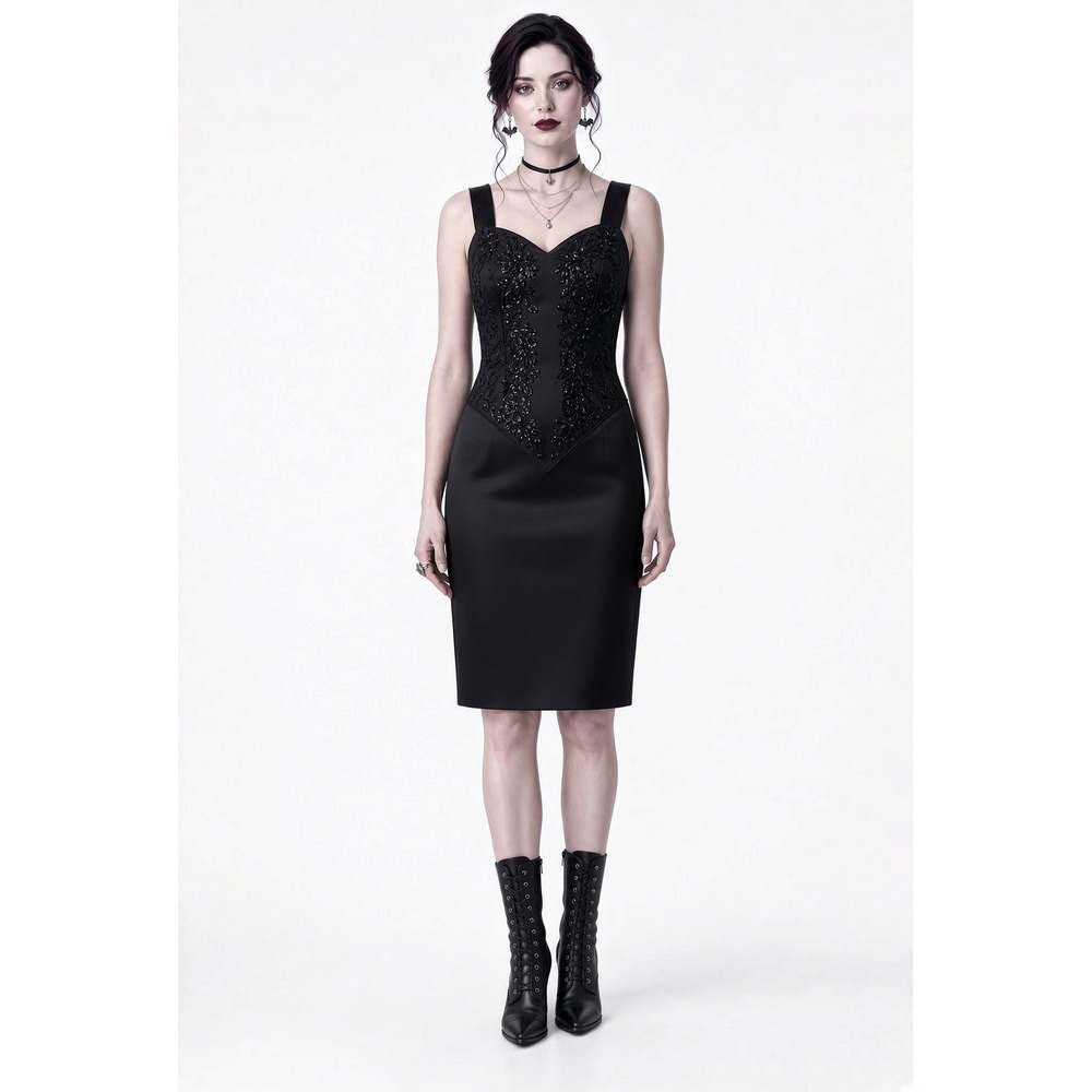 Scott McClintock Petites Vintage Black Sequin Lace Cocktail Dress Whimsigoth 4